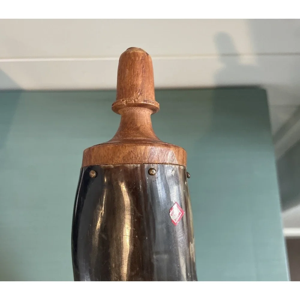 Vtg Black Powder Horn 14
